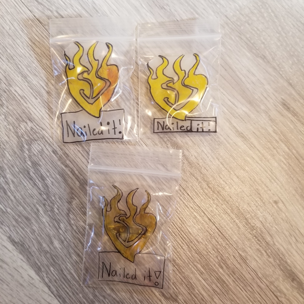 Yang Shrinky Dinks pins